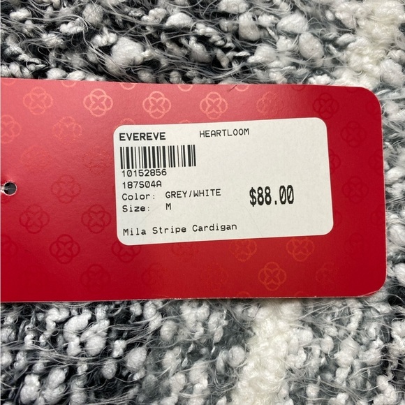 Heartloom Evereve Mila Multi Striped Open Front Long Sleeve Cardigan Sweater M - Picture 8 of 16